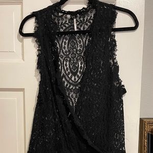 Black lace overlay